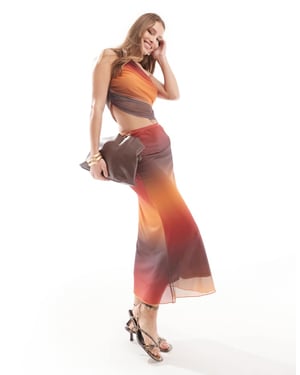 Sixth June co-ord ombre mesh maxikjol i multi