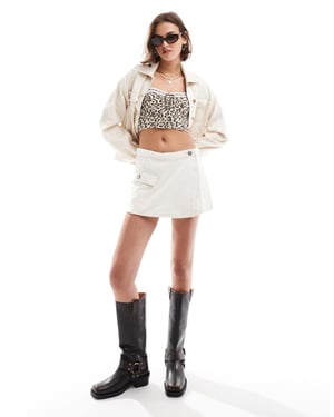 ENDAST twill skorts med cargofickdetalj i ecru