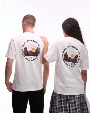 Dickies outdoor graphic back print t-shirt in off white