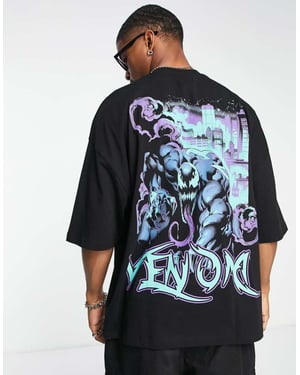 ASOS DESIGN oversized t-shirt with Venom print in black