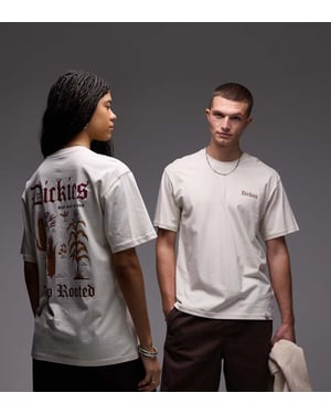 Dickies deep rooted graphic back print t-shirt in off white- exclusive to ASOS