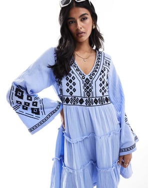 Accessorize mini strandkaftan i blått