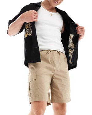 Selected Homme lösa teknik cargo shorts i beige