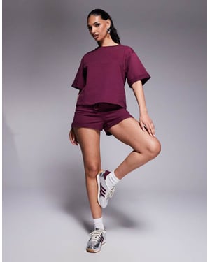 ASOS DESIGN sweat short co ord in burgundy