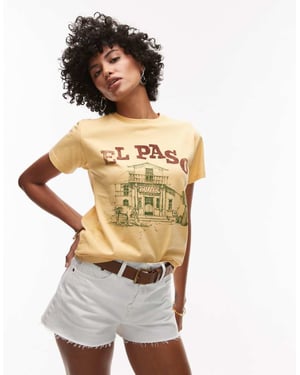 Topshop denim A-line shorts in bone