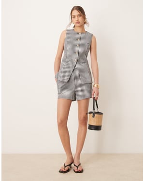 Nobody's Child Harper tailored shorts co-ord in mono gingham