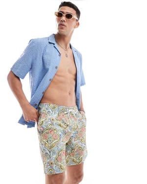 Hollister 7-tums mosaiktryck simshorts i flera färger