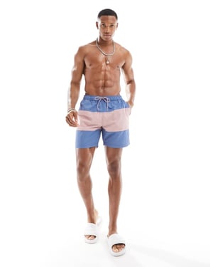 Farah colbert panelbadshorts i blått