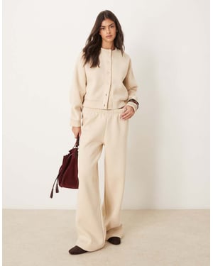 ASOS DESIGN sweat wide leg jogger co ord in oatmeal