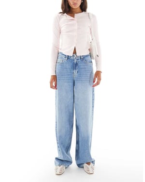 Miss Selfridge baggy jean in mid blue wash