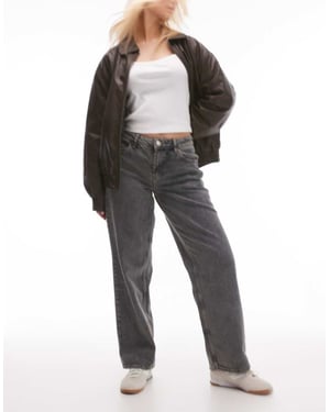 Topshop Hourglass Cinch low rise relaxed jean in grey