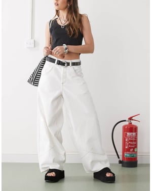 COLLUSION XL balloon jean in ecru - STONE