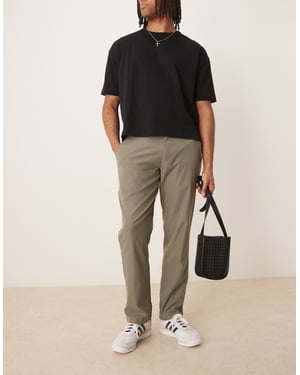 Abercrombie & Fitch straight leg tailored trousers in olive