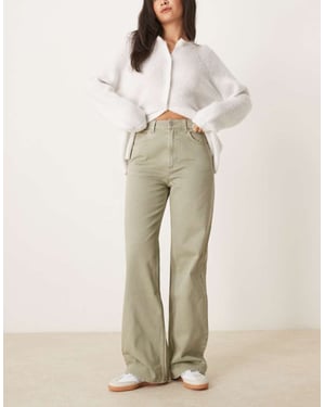 ASOS DESIGN wide leg dad jeans in khaki