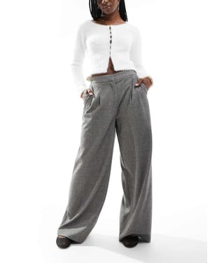 ASOS DESIGN wide leg tailored trouser in herringbone