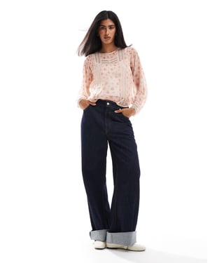 Miss Selfridge trimmed up blouse in ditsy print