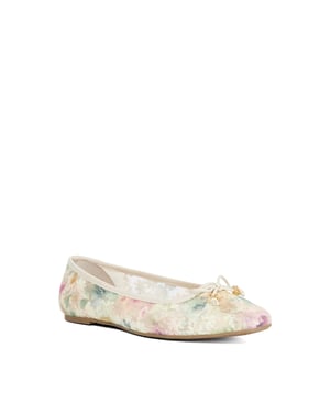 Dune Ladies Hennie - Brown Leather Ballet Flats
