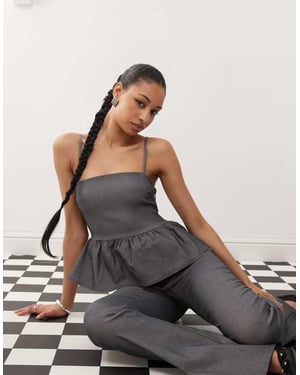 Motel tabira drop waist cami top co-ord in grey