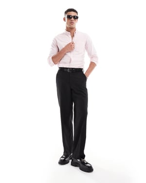 ASOS DESIGN slim fit oxford bröllopsskjorta i ljusrosa