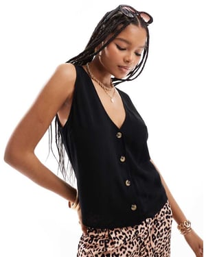 ASOS DESIGN linne-liknande väst i svart