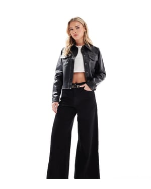 Miss Selfridge Petite vida jeanstroja i ren svart