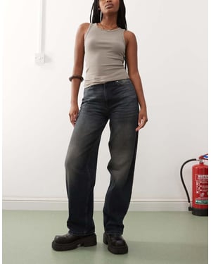 Weekday Rail mid-rise baggy jeans i djup havsblå