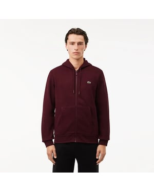 Lacoste Men's Zip Up Sweatshirt Bordeaux