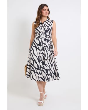 Summer Cotton Palm Shirt Dress