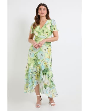 Floral Ruffle Hem Midi Dress