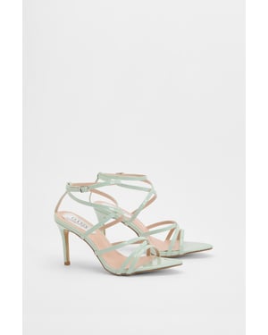 Helena Faux Patent Leather Strappy High Stiletto Heeled Sandals