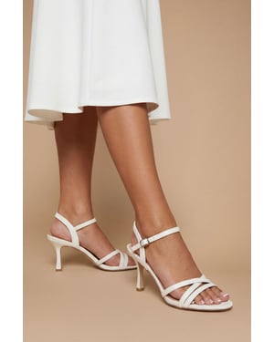 Peppa Faux Leather Strappy 2 Part Heeled Sandals