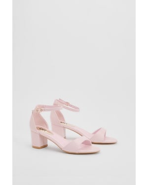 Rory Faux Leather Block Heel 2 Part Sandals