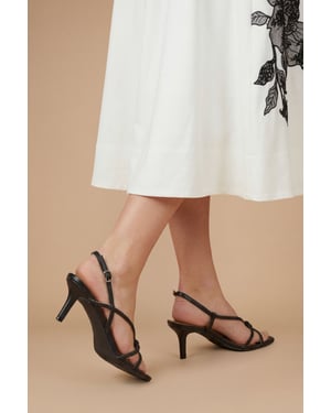 Marcella Faux Leather Braided Heeled Sandals