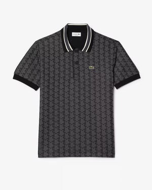 Lacoste Men's Monogram Polo-Black