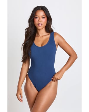 Textured Scoop Swimsuit