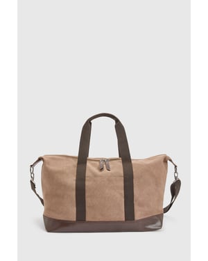 Taupe Canvas Overnight Bag
