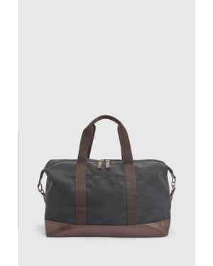 Dark Grey Canvas Overnight Bag