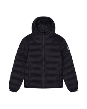 Kids Puffer Jacket Girls and Boys Black Hooded Warm Quilted Coat