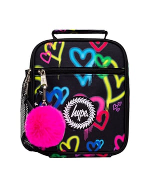 Kids Lunch Box Black Graffiti Hearts | Thermal Insulated School Bag 4.5L