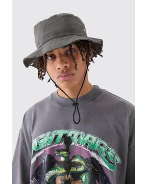 Printed Tie Dye Boonie Hat In Black