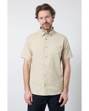 Stone Short Sleeve Linen Blend Shirt