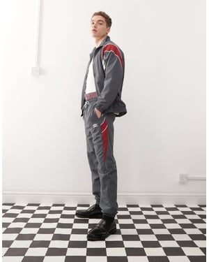 Umbro relaxed track pants in grey multi