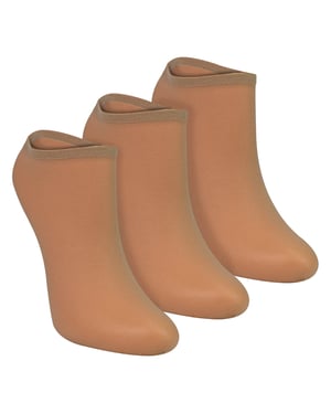 3-pack osynliga strumpor för damer 15 denier lätta no show-strumpor