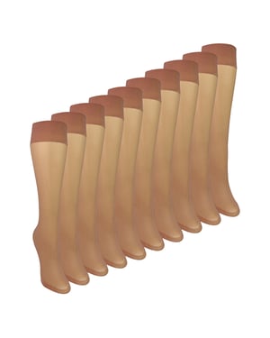 10-Pack Dames Kniehoge Pop Sokken 15 Denier Lichtgewicht Transparante Sokken