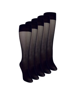 5-pack Damer Knästrumpor 15 Denier Lätta Genomskinliga Strumpor