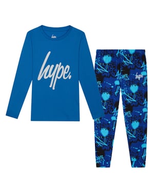 Blue Graffiti Boys Pyjama Set Kids Soft Sleepwear Lounge PJs