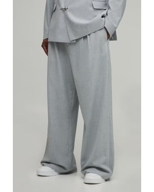 Tailored Pinstripe Pleat Front Wide Fit Suit Trousers