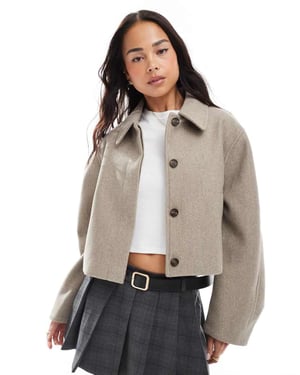 ASOS DESIGN toppkragejacka i svamp