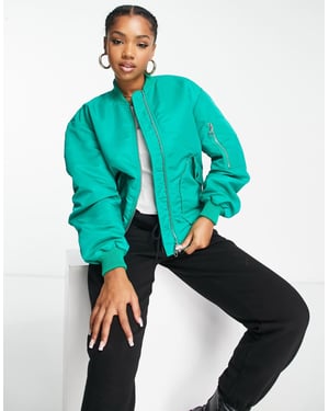 Miss Selfridge puffärm bomberjacka klargrön