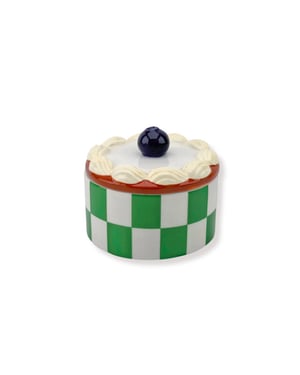 House Vitamin Storage jar tartlet whipped cream green dolomite 9x9x7,5cm